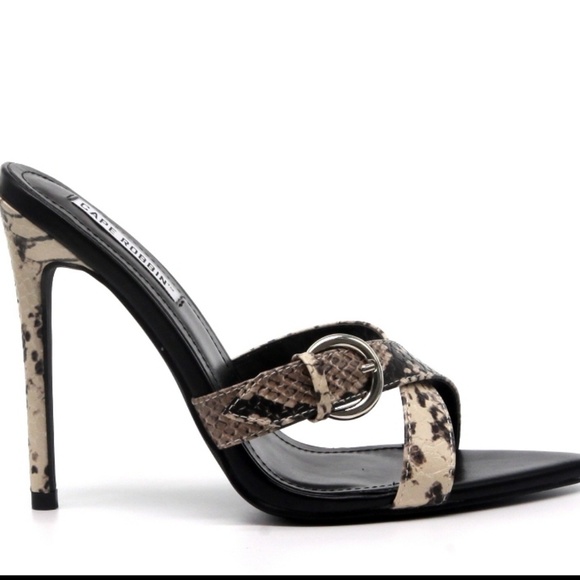Cape Robbin Black and Snake Print Heels - Picture 3 of 3